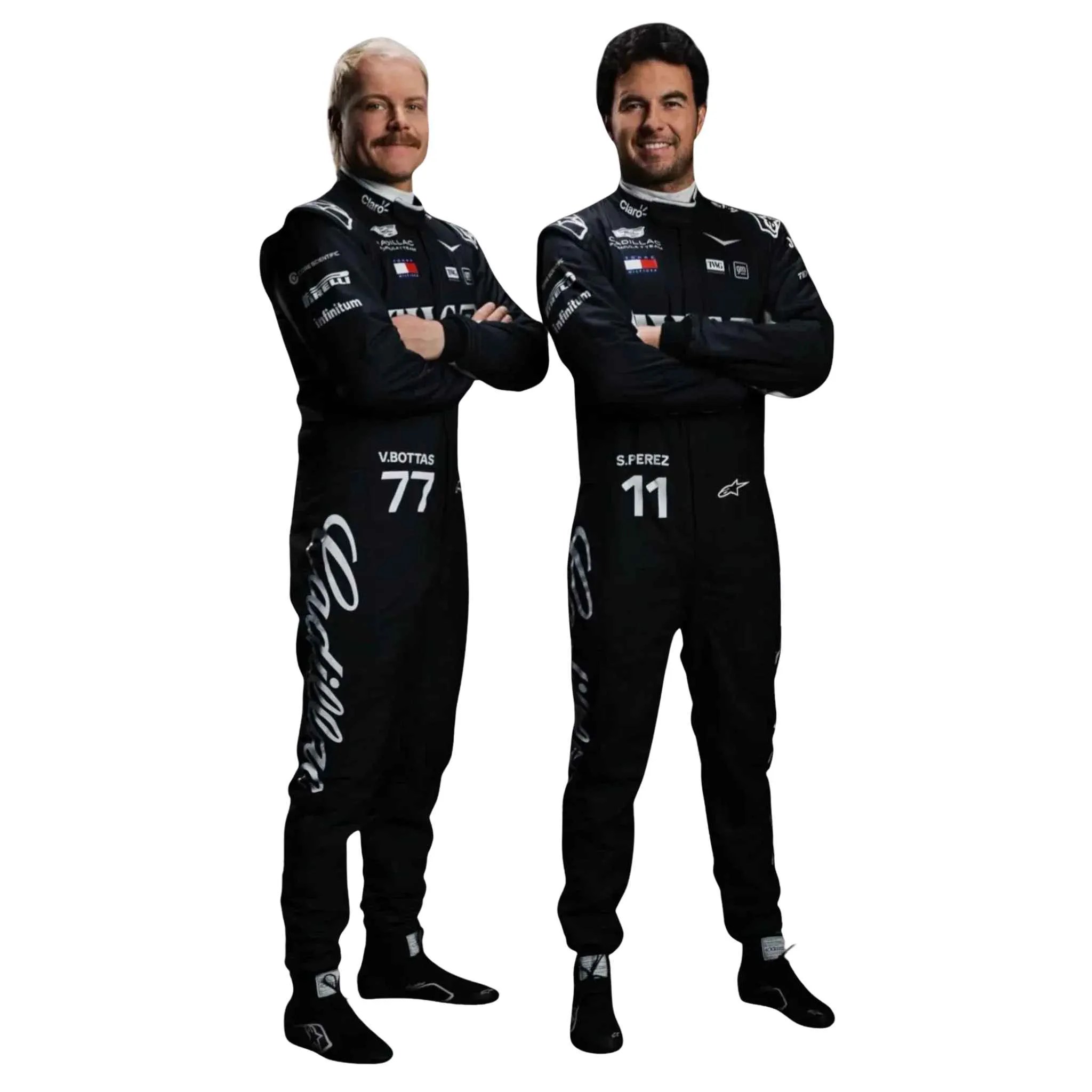 Portrait rapproché de Valtteri Bottas en tenue de pilote de Formule 1, le regard concentré, symbolisant l'expertise des pilotes.