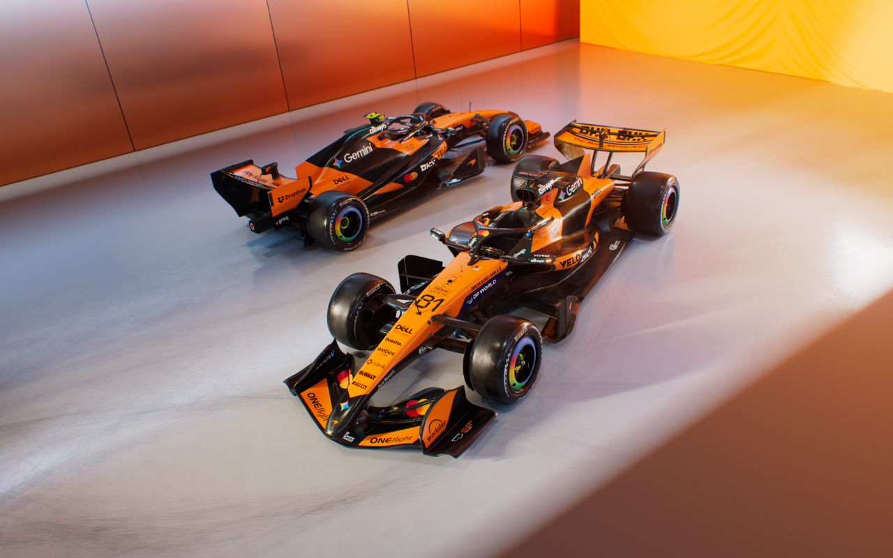 Oscar Piastri dans sa monoplace McLaren MCL40, en pleine action sur un circuit de Formule 1.
