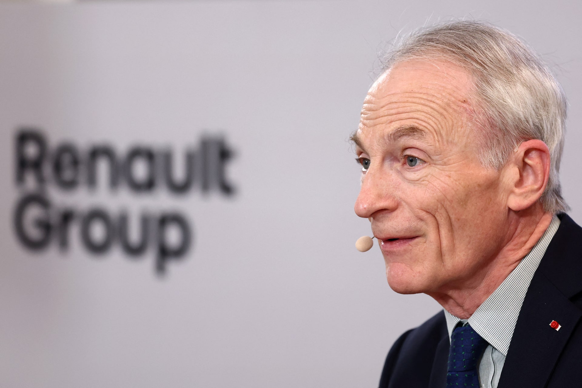 Jean-Dominique Senard, président du conseil d'administration de Renault, s'exprimant lors d'une assemblée générale.