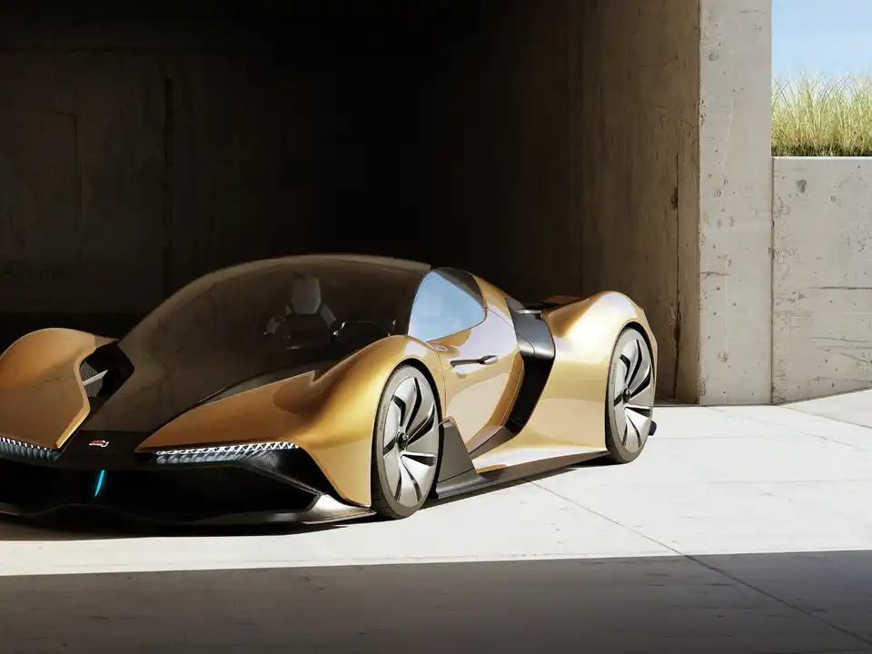 Des supercars et hypercars de luxe garées ou roulant lentement dans les rues illuminées de Monte-Carlo la nuit.