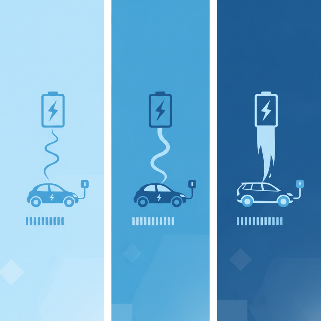 Infographie comparant les différentes puissances de bornes de recharge pour voitures électriques.