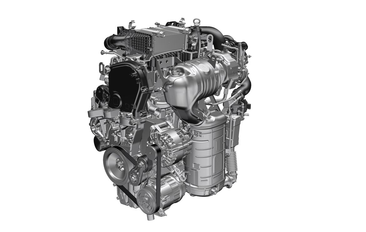 Image rapprochée d'un moteur diesel Stellantis, mettant en évidence ses composants et sa conception.