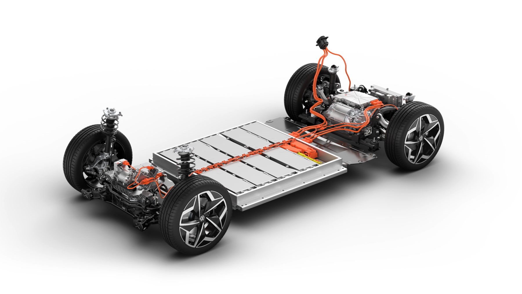 Gros plan sur un ensemble de batteries lithium-ion, avec des cellules cylindriques et des câbles de connexion visibles.