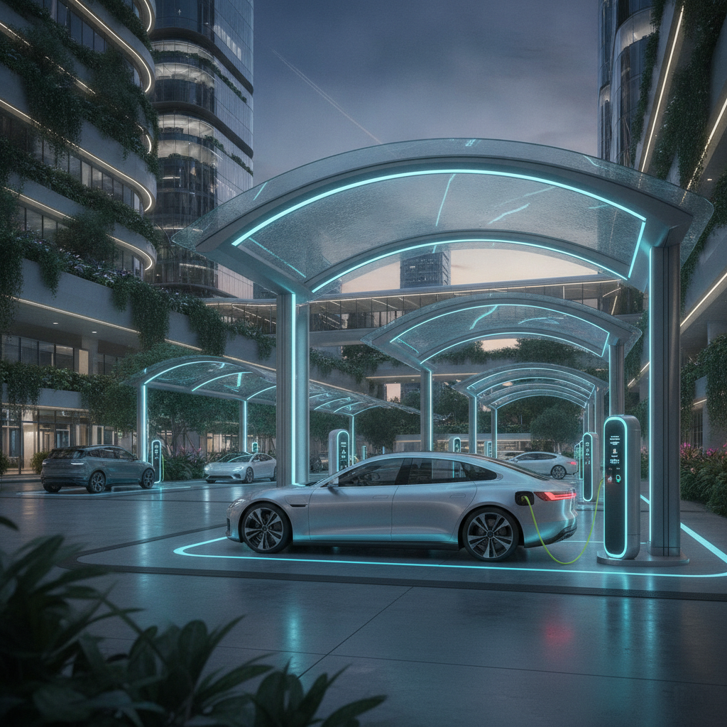 Image d'une voiture électrique en charge sur une borne moderne, illustrant le développement des infrastructures de recharge.
