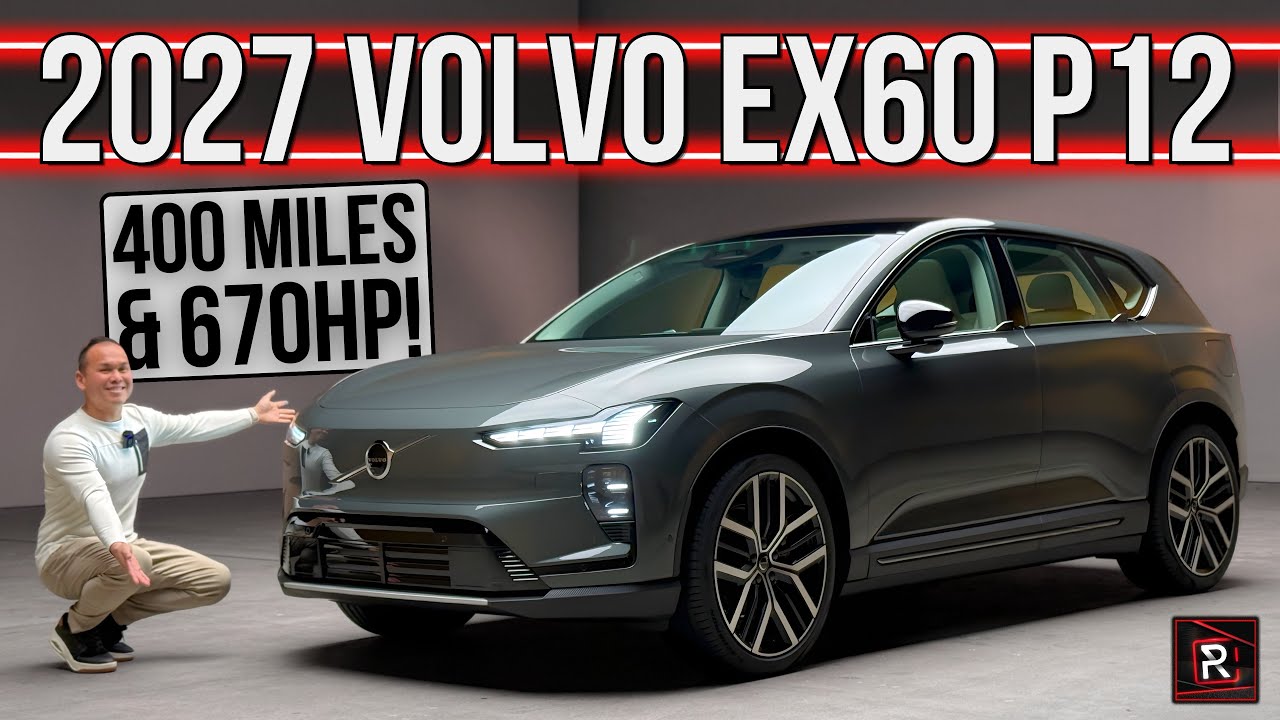 Un SUV électrique Volvo EX60 P12 en charge rapide à une borne 800 volts, illustrant l'efficacité de la recharge moderne.