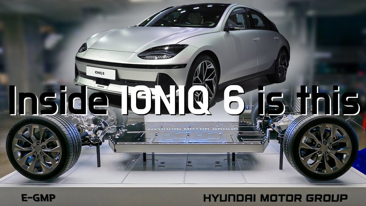 Une Hyundai Ioniq 6 au design futuriste en train de charger, représentant la plateforme E-GMP et la recharge rapide.