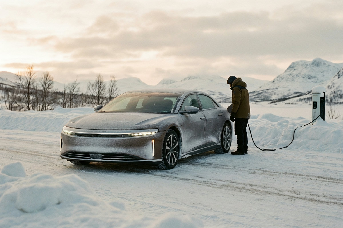Lucid Air : championne absolue de l'autonomie électrique en plein hiver glacial